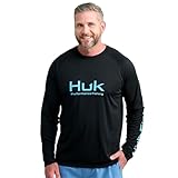 HUK Men's Standard Pursuit Vented Long Sleeve, 30 UPF Fishing Shirt, Black