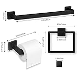 20-Pieces Matte Black Bathroom Accessories Set, 23.6 Inch Bath Towel Bar Set, SUS 304 Stainless Steel Bathroom Hardware Set, Towel Racks for Bathroom Wall Mounted.