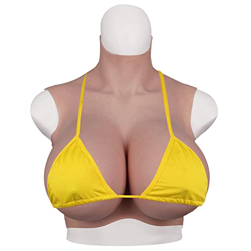 Yuewen Oil-free 8th Generation Silicone Breastplate With Makeup Skin Float Point Inside Airbag Silicone Filler Touch Soft (Ivory White, D Flocking)