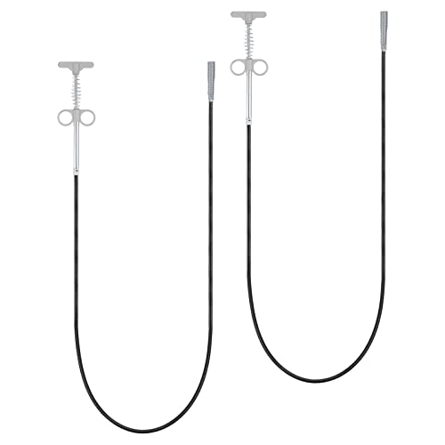 HARFINGTON 2pcs Flexible Grabber Claw Pick Up Tool 35 Inch 4 Claws Stainless Steel Sewer Cleaning Hook Unclog Sink Sewer Hair Drain Cleaner Tool Sink Unclogger for Toilet Bathtub Sewer Grey