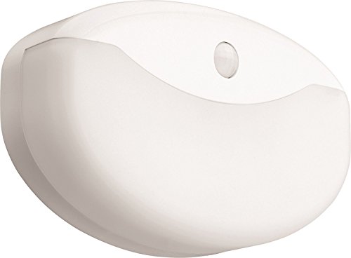 Lithonia Lighting 7 Inch Flush Mount LED Ceiling Light with Motion Sensor,120 Volts, 10 Watts, Wet Listed, 575 Lumens, White (FMMCL 840 PIR M4)