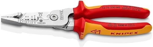 KNIPEX 13 76 200 ME Multifunction Electrician's Pliers Metric Model Insulated with Multi-Component Cases, VDE Tested Chrome-Plated 200 mm