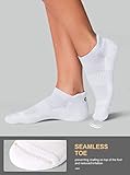 CS CELERSPORT Ankle Athletic Running Socks Low Cut Sport Tab Sock for Men and Women (6 Pairs), Medium, White