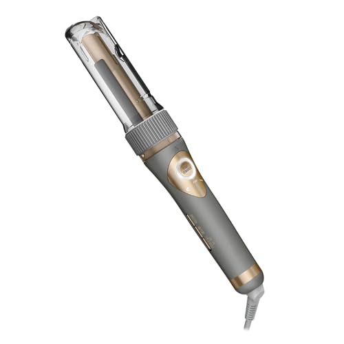 Conair Curl Secret Ceramic Auto ¾'' Barrel Curler-5 heat settings-Custom 3 directions(left,right&auto)-High heat up to 210°C (410°F).8’ professional length swivel power cord. Auto off,Gray (CD1031C)