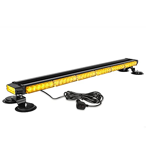 ASPL 38.5" 78 LED Strobe Light Bar Double Side Flashing High Intensity Emergency Warning Flash Strobe Light with Magnetic Base for Safety Construction Vehicles Tow Trucks Pickup (Amber)