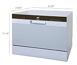 SPT SD-2224DS ENERGY STAR Compact Countertop Dishwasher with Delay Start - Portable Dishwasher with Stainless Steel Interior and 6 Place Settings Rack Silverware Basket, Silver