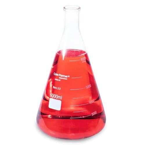 Cole-Parmer Laboratory Glass Erlenmeyer Flask, 6000 mL
