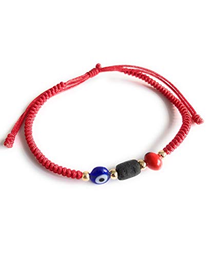 SIFRIMANIA Powerful Prosperity Red Unisex Adult Bracelet Evil Eye Real Azabache Pulsera para el Mal de Ojo