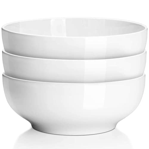 DELLING 8" Large Salad Serving Bowls Set, 1.8Qt/60 Oz Soup Bowls Tart Pan, 9.5 inch Quiche Pan, Ceramic Quiche Baking Dish Pan