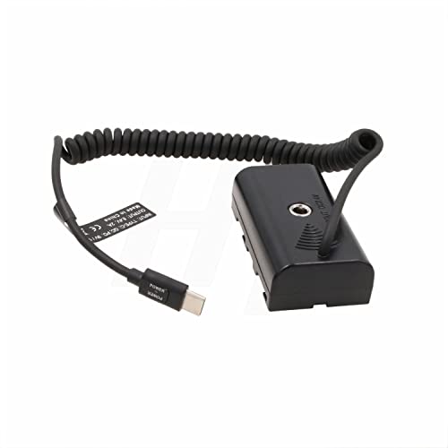 HangTon 9V 12V PD USB C to NP-F970 F570 F550 Dummy Battery DC Adapter Coupler for Atomos Shogun Inferno Ninja Monitor, LED Light