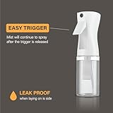 2 Pack Continuous Spray Bottles - Ultra Fine Mist Sprayer | Water Spray Bottle For Hair Mister Spray Bottle | Hair Spray Bottles For Hairstyling, Cleaning, Salons - 2pk 6.8 OZ / 200 ML