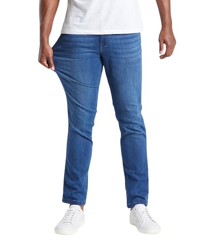 Mugsy Lake Shores Men’s Jean - Classic Fit Blue Wash Denim Jeans for Men - Comfortable & Flexible Pants for Men - True to Size