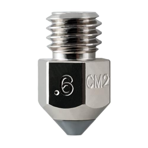Microswiss CM2 MK8 Nozzle for Makerbot, Creality Ender 3, Ender 3 S1, Ender 5, CR-10 Series - Copper Core - M2 Hardened Steel Tip - Superior Thermal Performance - Exceptional Wear Resistance (.6mm)