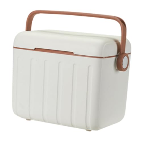 Aymzbd Cooler Box Storage Container 6L Portable Ice Retention Cooler Ice Box for Shipping Food Commercial Beach Barbecue Household, White