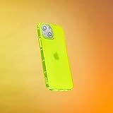 SteepLab Neon Highlighter Case for iPhone, The Grippy Jelly Case w/Protective Air Pockets (Conspicuous Neon Yellow, iPhone 15)