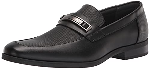 Calvin Klein Men's Jameson Loafers, Black Leather 001, 11.5