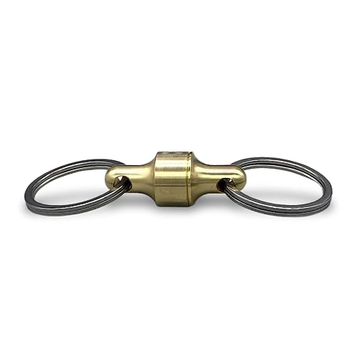 PROMETHEUS LIGHTS: Kappa Quick Release Keychain. Holds up to 10 lbs, Pull to Detatch, Push to Attach, Easy, Secure. Made in USA (Brass)