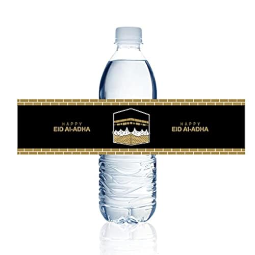 SWYOUN 42PCS Happy Eid Al Adha Water Bottle Sticker Labels Islamic Muslim Party Decorations