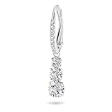 Swarovski Stilla Attract Trilogy Drop Pierced Earrings with White Crystals on a Rhodium Plated Setting with Hinged Closure