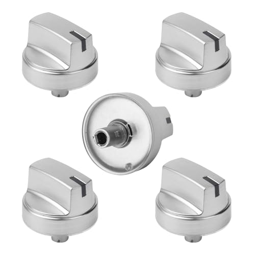 5 Pack WB03X29315 Knob Fit for GE Cooktop Knob Replacement, KIP 5U06 191D9233 Stove Knobs Compatible with GE Gas Stove Knobs Replace Part AP6327765 4585907, Compatible with JGP5030SL1SS JGP5036SL1SS