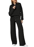 XIEERDUO Lounge Sets For Women Airport Outfit For Women Set 2024 Fall Winter Black L