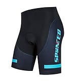 sponeed Mens Cycle Jerseys Set Shorts Gel Padded Tights Bicycle Pants Paddding US M Black Blue