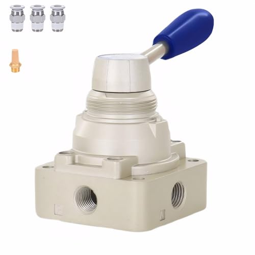 Hand Lever Valve AirTAC 4HV210-08 1/4" PT 4/2 Way Pneumatic Air 2 Position 4 Way Rotary Manual Control Direct Acting Type 0-145 PSI
