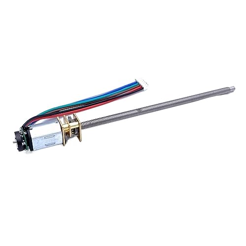 Lead Screw Long Axis N20 DC Gear Motor 3V 6V 12V M4 100MM Magnetic Encoder DIY Model Intelligent Robot Door Lock Motor 30-600RPM (Size : 60, Color : Rated 12V Encoder)