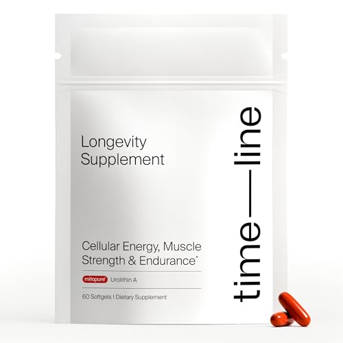Timeline Mitopure Urolithin A Supplement - Clinically Proven Support for Healthy Aging and Cellular Renewal - Mitoceutical for Muscle Strength and Longevity - 60 Count Softgels