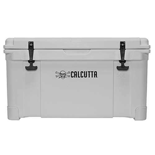 Calcutta Hard Cooler | Insulated Outdoor Ice Chest Keeps Ice for 5 Days | Portable Cooler for Fishing, Boating and Camping | Travel Drink Cooler with a Drain Plug and Built-in Light | 55 Liter