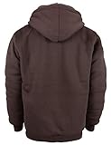 Gary Com Sherpa Lined Fleece Hoodies for Men Heavyweight Full Zip Up Long Sleeve Solid Winter Warm Sweatshirts Zipper Jackets Coffee Brown XXL