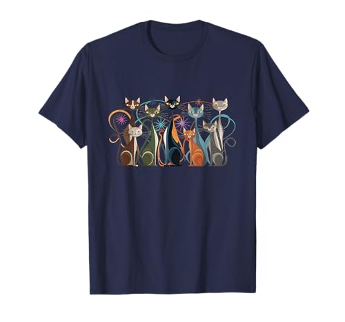 Cat Vintage Retro Mid-Century Modern Look Cats 50s 60s Style T-Shirt