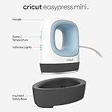 Cricut EasyPress Mini Heat Press for Small Objects like Shoes, Stuffed Animals, Hats & More, 3 Heat Settings & Precision Tip, Ceramic-Coated Heat Plate, Compact & Lightweight, Zen Blue