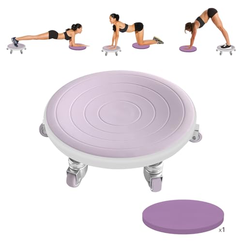 Tasidingster 6 Caster Ab Roller, Ab Exercise Equipment with Knee Pads, Ab Roller Wheel for Core Exercise, Abdominal Strength Training for Home Gym, 360° Silent Ab Workout Equipment (Purple)