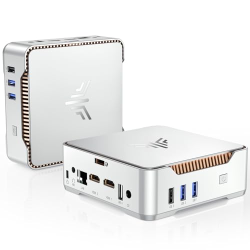 KAMRUI GK3Plus Mini PC Computer, W-11 Pro 12th Alder Lake N97 Mini PC (up to 3.6GHz), 8GB DDR 256GB M.2 SSD, Mini Desktop Computers Support Gigabit Ethernet, 2xHDMI+VGA 4K Triple Display/WiFi/BT
