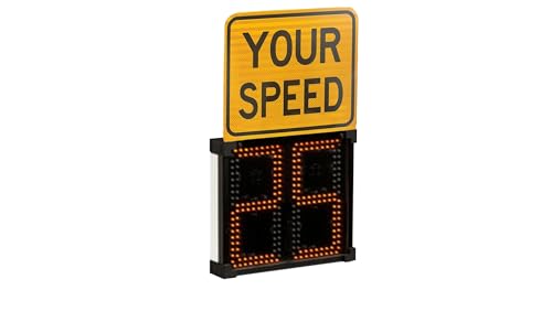 All Traffic Solutions Radar Speed Sign with Remote Device and Data Management (12 mos) - Battery Power - 12" x 6" Digits, 112 LED/Digit - Reduce Speeding and Collect Traffic Data