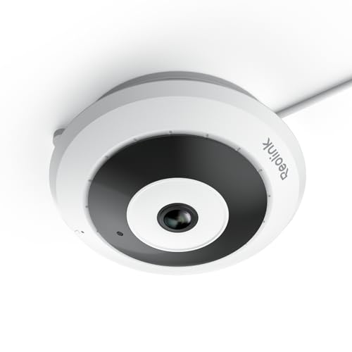 REOLINK WiFi Security Fisheye Camera, 2K+ 6MP 360° Panorama, 2.4/5GHz WiFi Indoor Wireless Security Camera, Person Motion Detection, Ceiling/Wall/Desk Mount, Supports up to 512GB microSD, FE-W (White)