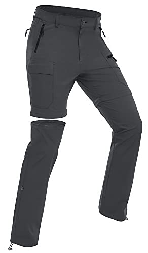 Wespornow Women's-Hiking-Pants Convertible-Zip-Off-Quick-Dry-Pants for Cargo, Camping, Travel, Outdoor, Fishing, Safari (Grey, X-Large)