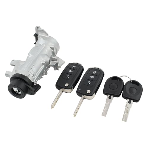 DriveFix Steering Lock Assembly with Remote Key Ignition Lock Cylinder Switch for VW Beetle 2012-19, Golf 2011-19, GTI Jetta Tiguan 2011-18, Passat 2012-21, Audi A3 2015-19, Q3 S3 2015-18