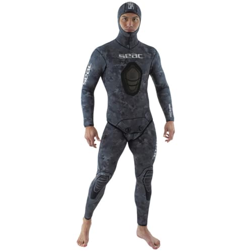 Seac Snake Man, Two-Piece Open-Cell Neoprene Wetsuit for Spearfishing and Freediving 3 mm X-Large