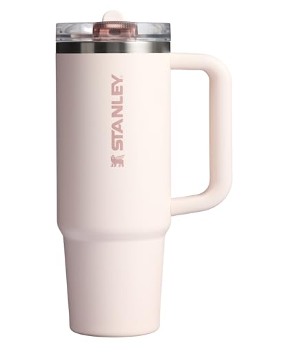 Stanley Quencher ProTour Flip Straw Tumbler with Leakproof Lid 30 oz | Built-In Straw & Handle | Cupholder Compatible for Travel | Insulated Stainless Steel Cup | BPA-Free | Rose Quartz