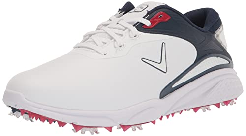 Callaway Footware Men's Golf Coronado v3 Sneaker, White/Blue/Red, 13
