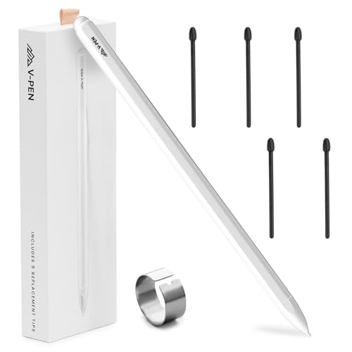 V-Pen EMR Stylus Remarkable 2 Pen Replacement with Digital Eraser + 5 Tips | 4096 Pressure Level Sensitivity & Palm Rejection | Digital Pen Marker Plus Compatible Kindle Scribe & Tablet Pen | White