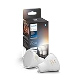Philips Hue White Ambiance 2-Pack LED Smart GU10 Bulb, Bluetooth & Zigbee Compatible (Hue Hub Optional), Voice Activated with Alexa