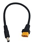 Halokny XT60 Adapter Cable XT60 Male to DC 5.5mm X 2.5mm Male Power Cable XT60 Charging Cable for Fatshark Skyzone FPV Monitor Power 10inch (XT60 Male to DC5525 Male)