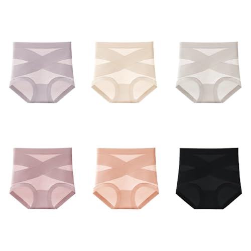 Doveloom Leak Proof and Shaping Panties,Mayaloom Highwaisted Underwear for Women,Dove Loom Comfort Tummy Control Panties(6Pcs-C,Medium)