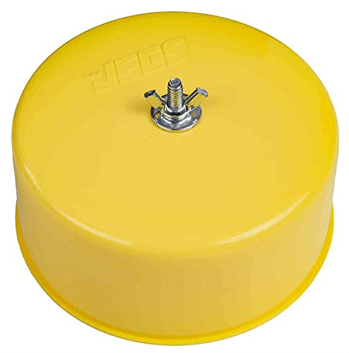 JEGS Carburetor Cap | Fits Holley, Edelbrock, AFB, Carter, & Quadrajet Carbs | Fits 5-1/8 “ Diameter Neck | Yellow | One Per Package