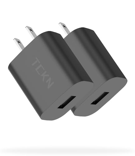 USB Wall Charger 5V 2A AC Power Adapter Compatible with iPhone iPad Samsung Moto LG HTC Tablet and More (Black,2Pack)