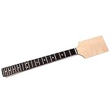 Alnicov Unfinished Guitar Neck Maple Paddle Headstock 22 Fret For Electric Guitar Neck Replacement White Dot