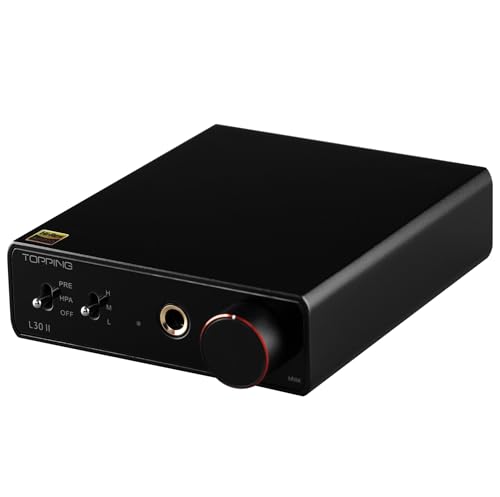 TOPPING L30 II NFCA Headphone Amplifier, 0.3uV Ultra-Low Noise, 144dB Dynamic Range, 0.00006% THD+N, Three Gain Settings, Compatible with High/Low Impedance Headphones (Black)